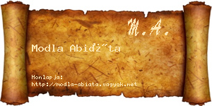 Modla Abiáta névjegykártya